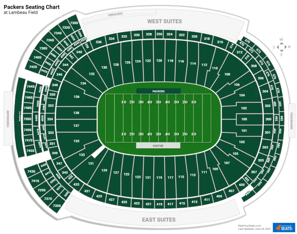 Lambeau Field Packers Seating Chart