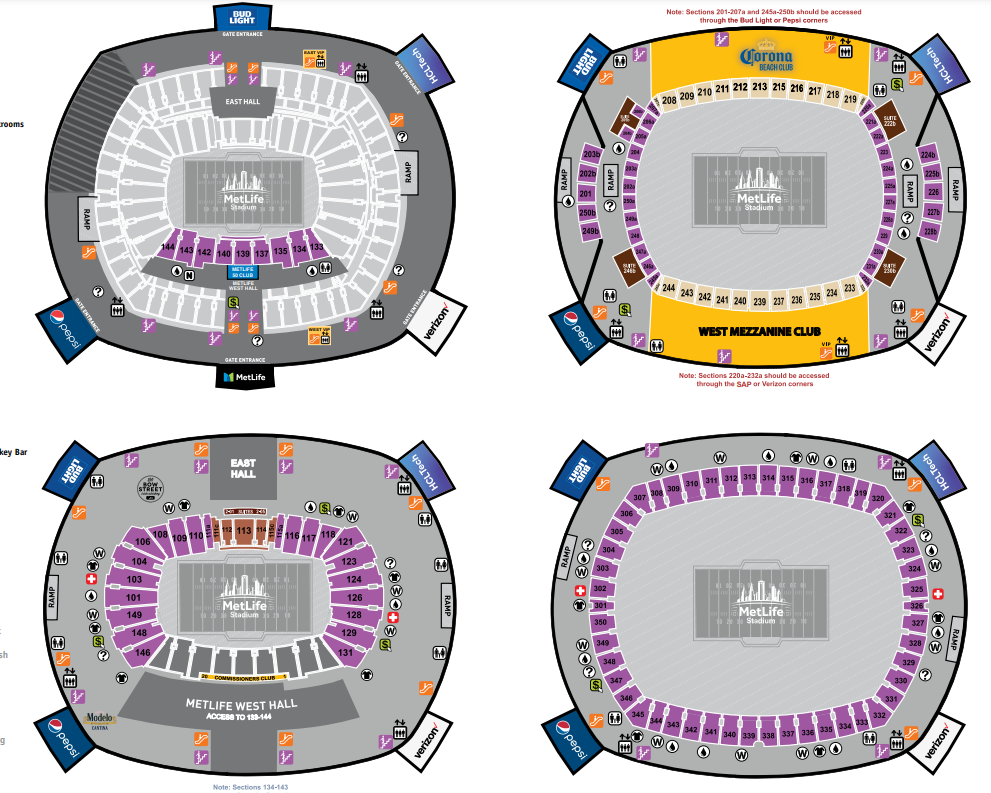 MetLife Stadium Seating Chart