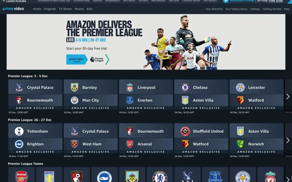 Premier-League-Live-Stream-on Amazon Prime Video