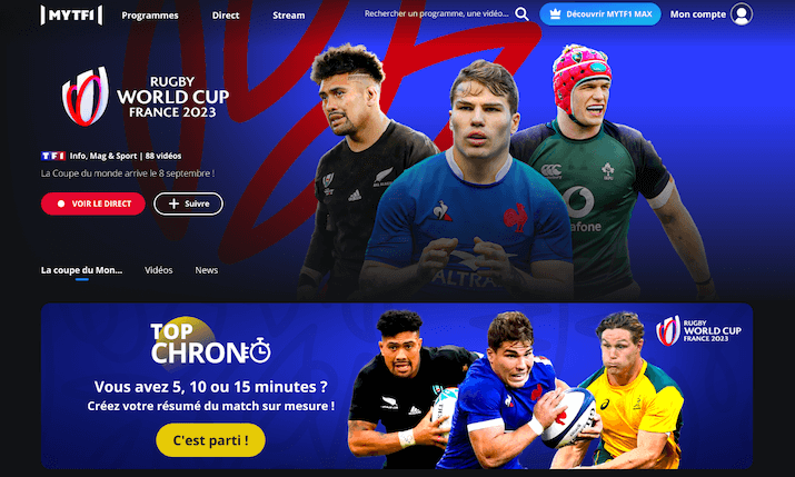 Rugby Union World Cup Live Stream on TF1